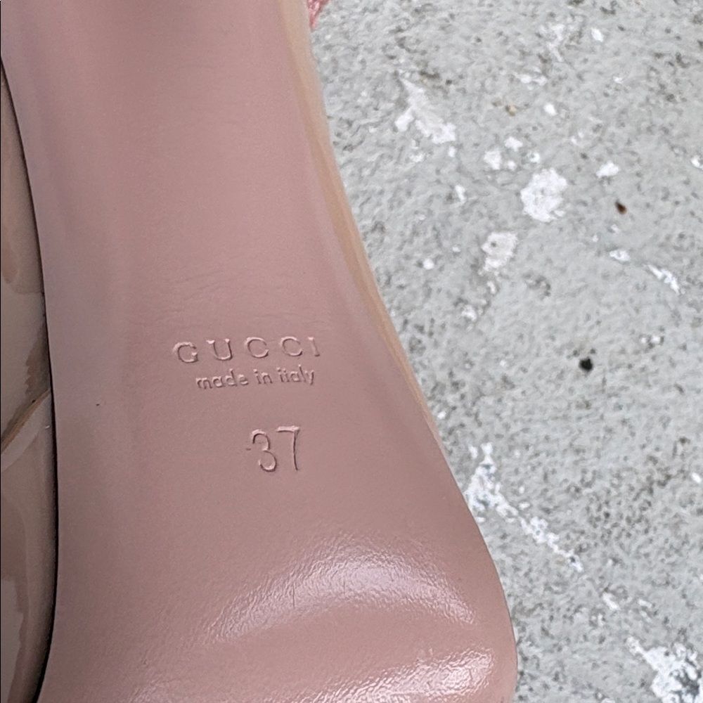 Gucci patent leather nude peep toe heels - Picture 10 of 10